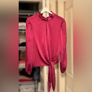 Elegant Satin Tie-Front Blouse Melanie Lyne